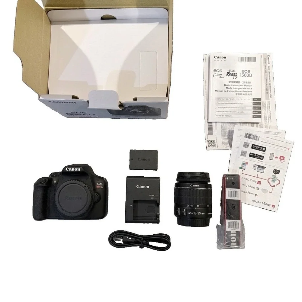 Canon EOS Rebel T7 DSLR Camera Kit 18-55mm IS II Lens Open Box Unused